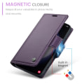Miniatyrbillede 10 af 10: CaseMe Slim Pungetui RFID-beskyttelse Samsung Galaxy S24 Lilla