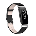 Miniatyrbillede 1 af 4: Læderarmbånd Fitbit Inspire/Inspire HR/Inspire 2 Sort