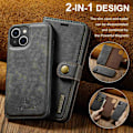 Miniatyrbild 4 av 10: DG.MING 2-in-1 Magnet Wallet iPhone 15 Brown
