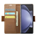 Pikkukuva 2 / 7: CaseMe Slim Lompakkokotelo RFID-suojalla Samsung Galaxy Z Fold 6 Ruskea