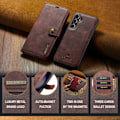 Miniatyrbild 8 av 10: DG.MING 2-in-1 Magnet Wallet Samsung Galaxy S25 Plus Red