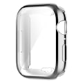 Pikkukuva 6 / 8: Apple Watch 41mm Series 9:lle tarkoitettu läpinäkyvä TPU-kuori, jossa hopeanvärinen kehys