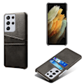 Pikkukuva 1 / 5: Samsung Galaxy S21 Ultra -nahkakotelo, jossa korttipaikat, musta