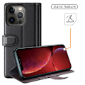 Miniatyrbillede 2 af 3: Ægte læderetui iPhone 13 Pro Sort
