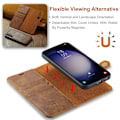 Miniatyrbild 6 av 8: DG.MING 2-in-1 Magnet Wallet Samsung Galaxy A16 Cognac