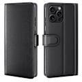 Miniatyrbillede 1 af 6: Ægte læderetui iPhone 16 Pro Max Sort