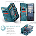 Miniatyrbillede 5 af 10: CaseMe Multi-Slot 2 i 1 Pungetui Galaxy S25 Ultra Blå