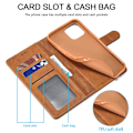 Miniatyrbillede 4 af 6: LC.IMEEKE Pungetui iPhone 13 Pro Cognac