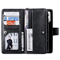 Miniatyrbillede 5 af 8: Magnetisk pung med lynlås i læder til Samsung Galaxy S20 Sort