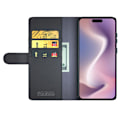 Miniatyrbillede 2 af 6: Ægte læderetui iPhone 16 Pro Max Sort