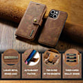Miniatyrbillede 10 af 10: DG.MING 2-i-1 Magnet Pung iPhone 14 Cognac