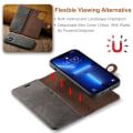 Miniatyrbillede 7 af 10: DG.MING 2-i-1 Magnet Pung iPhone 14 Pro Brun