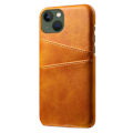 Miniatyrbillede 2 af 5: Lædercover med kortholder til iPhone 14 Cognac