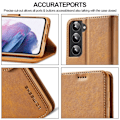 Miniatyrbillede 7 af 7: LC.IMEEKE Pungetui Samsung Galaxy S22 Cognac