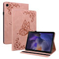 Miniatyrbillede 1 af 6: Læderetui Samsung Galaxy Tab A8 10.5 Sommerfugle Rosa