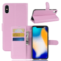 Pikkukuva 1 / 5: iPhone XS Max -puhelimen nahkainen suojakotelo, vaaleanpunainen
