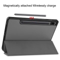 Miniatyrbillede 6 af 9: Tri-Fold Galaxy Tab S7/S8 Etui med S Pen-holder Grå