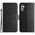 Pikkukuva 1 / 6: Perhoskuvioitu nahkakotelo Samsung Galaxy A15:lle, musta