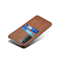 Pikkukuva 3 / 4: Nahkainen kotelo korttipaikoilla Samsung Galaxy S21 Plus - Ruskea