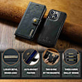 Pikkukuva 4 / 10: DG.MING 2-in-1 Magnet Wallet iPhone 15 Pro Max Musta