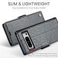 Pikkukuva 5 / 10: CaseMe Slim Lompakkokotelo RFID-suojalla Google Pixel 8 Pro Musta