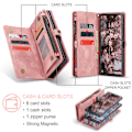 Miniatyrbild 5 av 10: CaseMe Multi-Slot 2 i 1 Plånboksfodral Galaxy S25 Ultra Rosa