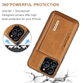 Pikkukuva 5 / 10: DG.MING 2 i 1 magnetisk korthållarfodral iPhone 15 Pro Max Cognac