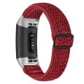Miniatyrbillede 1 af 2: Flettet nylonarmbånd Fitbit Charge 3/4 Rød