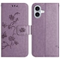 Pikkukuva 1 / 5: Perhoskuvioitu nahkakotelo iPhone 16 Plus - Lila