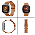 Pikkukuva 4 / 5: Aito nahkaranneke Fitbit Versa 4/Sense 2 Ruskea