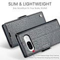 Pikkukuva 5 / 10: CaseMe Slim Lompakkokotelo RFID-suojalla Google Pixel 8a Musta