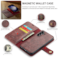 Miniatyrbild 6 av 10: DG.MING 2-in-1 Magnet Wallet Samsung Galaxy S25 Plus Red