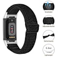 Miniatyrbillede 3 af 3: Flettet nylonrem til Fitbit Charge 6 - Sort