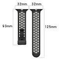 Miniatyrbillede 6 af 6: Silikonearmbånd Sport Apple Watch 38/40/41 mm Hvid/Sort
