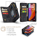 Miniatyrbillede 5 af 10: CaseMe Multi-Slot 2 i 1 Pungetui iPhone 16 Pro Max Sort