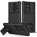 Miniatyrbillede 1 af 10: Kickstand Cover Samsung Galaxy S24 Ultra Kamerabeskyttelse Sort