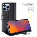 Miniatyrbillede 5 af 7: Ægte læder etui iPhone 14 Pro Max Sort