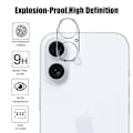 Miniatyrbillede 3 af 3: Linsebeskyttelse iPhone 16 Plus Hærdet Glas