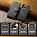 Miniatyrbillede 10 af 10: DG.MING 2-i-1 Magnet Pung iPhone 14 Brun