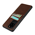 Miniatyrbillede 4 af 4: Lædercover med kortholder til Samsung Galaxy S20 Ultra Brun
