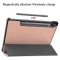 Miniatyrbild 6 av 9: Samsung Galaxy Tab S7/S8 Fodral Tri-fold Roséguld