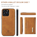 Miniatyrbild 6 av 10: DG.MING 2 in 1 Magnetic Card Slot Case iPhone 15 Pro Max Cognac