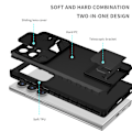 Miniatyrbillede 10 af 10: Kickstand Cover Samsung Galaxy S24 Ultra Kamerabeskyttelse Sort