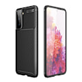Miniatyrbillede 1 af 4: Carbon Shockproof TPU Cover Samsung Galaxy S21 Sort