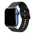 Miniatyrbillede 1 af 5: Blødt Silikonarmbånd Apple Watch Series 10 46mm Sort