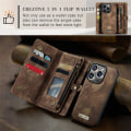Miniatyrbillede 8 af 10: CaseMe Multi-Slot 2 i 1 Pungetui iPhone 15 Pro Max Brun