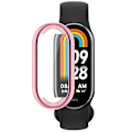 Pikkukuva 6 / 6: Xiaomi Smart Band 8:lle tarkoitettu läpinäkyvä TPU-kotelo, jossa on ruusukullanvärinen kehys