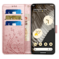 Miniatyrbillede 2 af 4: Læderetui Sommerfugle Google Pixel 8 Pro Rosa