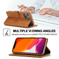 Miniatyrbillede 4 af 6: LC.IMEEKE Pungetui iPhone 13 Mini Cognac