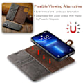 Miniatyrbillede 7 af 10: DG.MING 2-i-1 Magnet Pung iPhone 15 Pro Max Brun